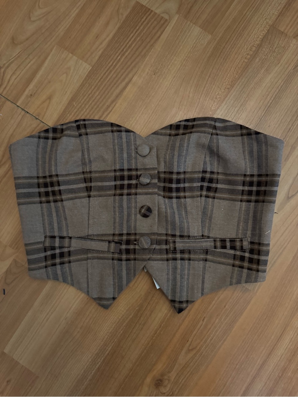 Forever 21 Plaid Button-Up Shirt in Brown and Tan